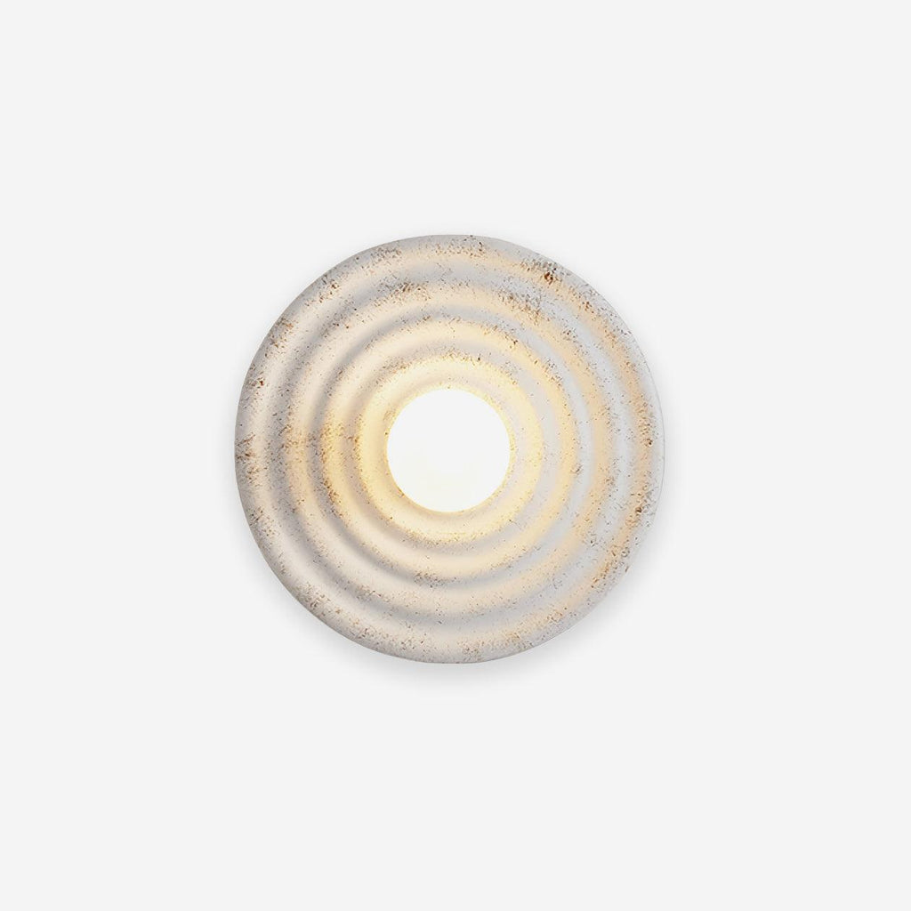 Wall Lamp Rippled Resin Round Shade Gentle Glow for Modern Spaces