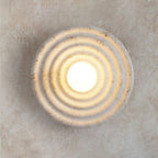 Wall Lamp Rippled Resin Round Shade Gentle Glow for Modern Spaces