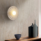 Wall Lamp Rippled Resin Round Shade Gentle Glow for Modern Spaces