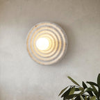 Wall Lamp Rippled Resin Round Shade Gentle Glow for Modern Spaces