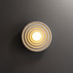 Wall Lamp Rippled Resin Round Shade Gentle Glow for Modern Spaces