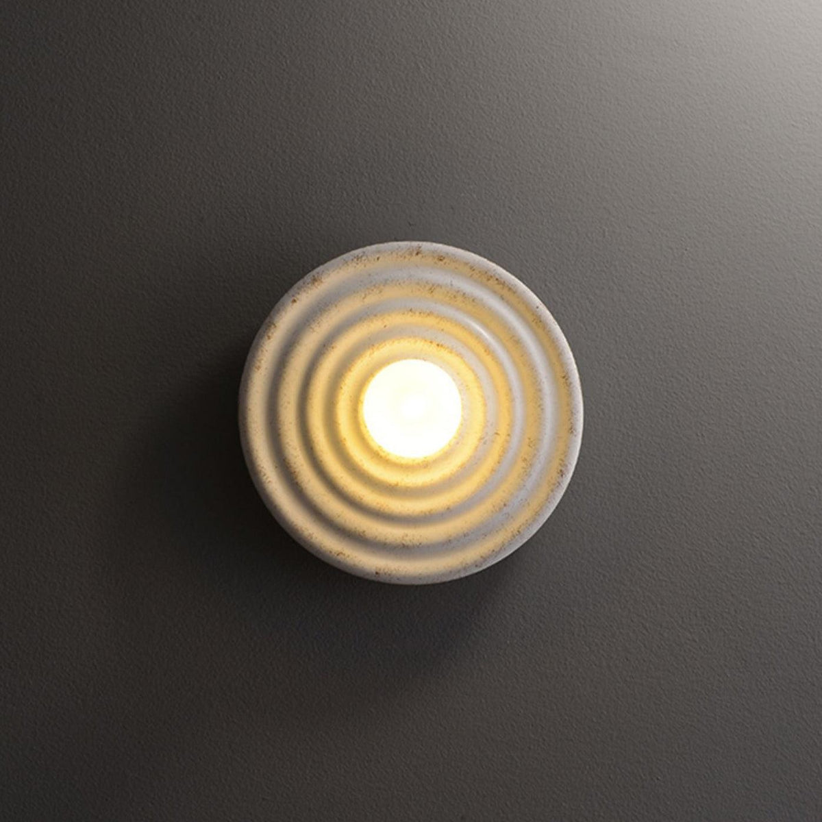 Wall Lamp Rippled Resin Round Shade Gentle Glow for Modern Spaces