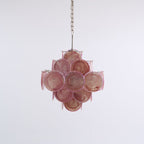 Aurora Chandelier Pink Glass Disc Layered Romantic