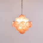 Aurora Chandelier Pink Glass Disc Layered Romantic