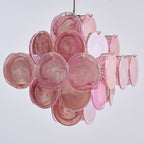 Aurora Chandelier Pink Glass Disc Layered Romantic