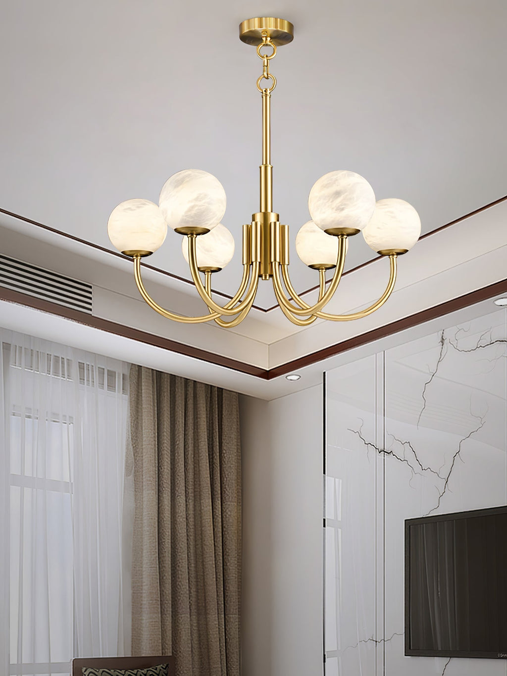 Alira Vintage Alabaster Chandelier Light