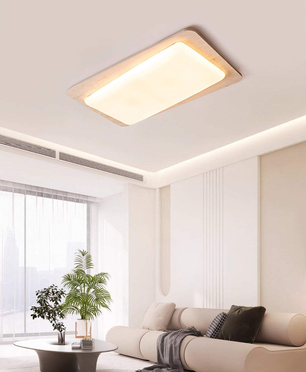 Aurilith Modern Minimalist Travertine Ceiling Light