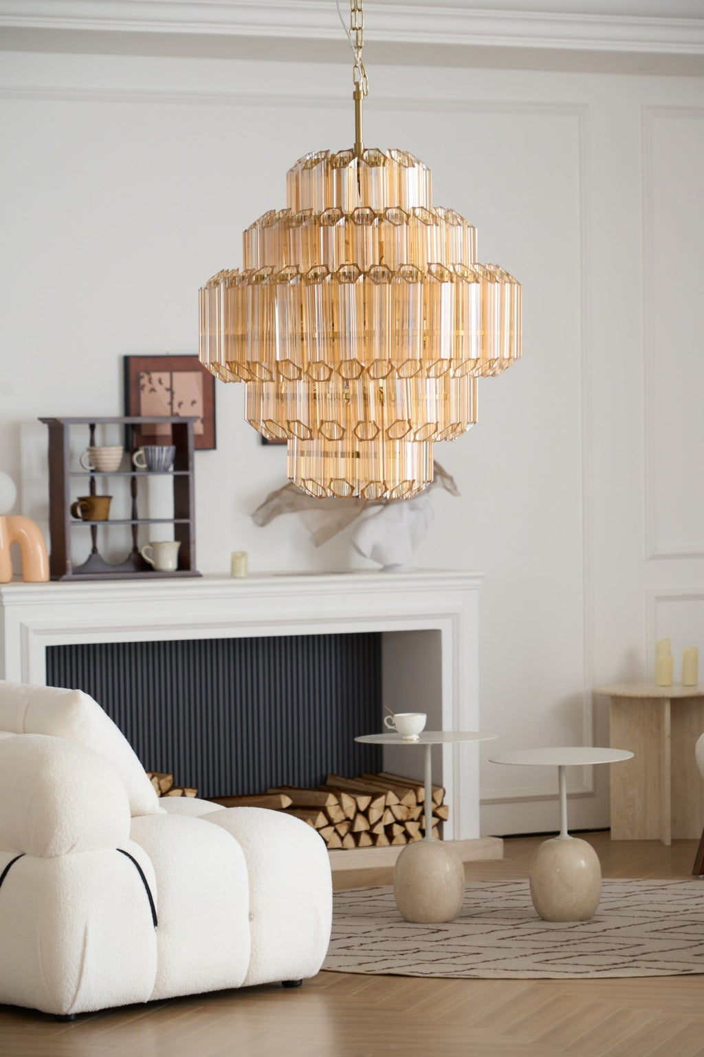 Aurora Chandelier Aurum Cascade Murano Glass Prism Art