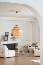 Aurora Chandelier Aurum Cascade Murano Glass Prism Art