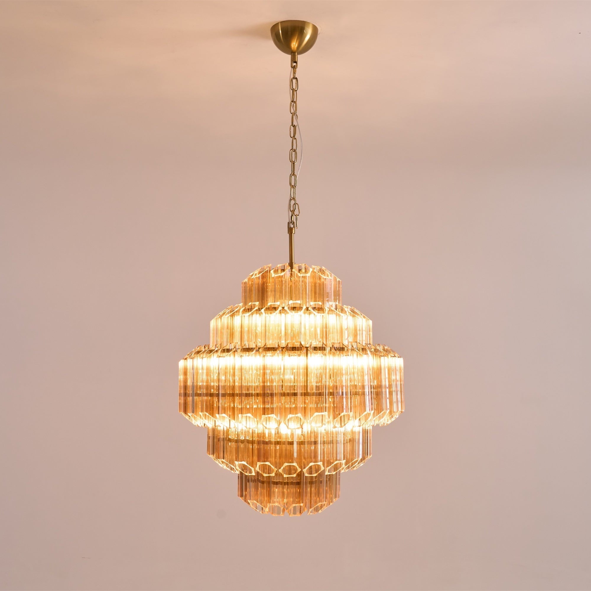Aurora Chandelier Aurum Cascade Murano Glass Prism Art