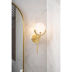 Ljomuvyo Modern Minimalist Brass Alabaster Sconce Wall Lamp