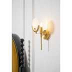 Ljomuvyo Modern Minimalist Brass Alabaster Sconce Wall Lamp