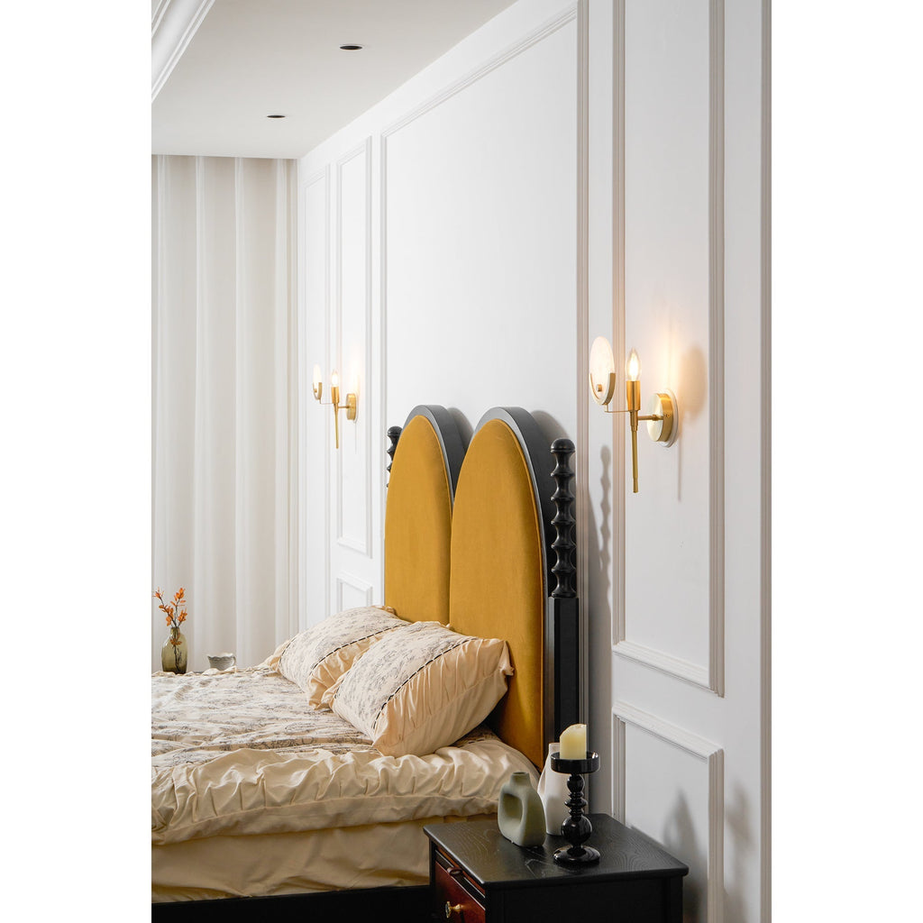 Ljomuvyo Modern Minimalist Brass Alabaster Sconce Wall Lamp