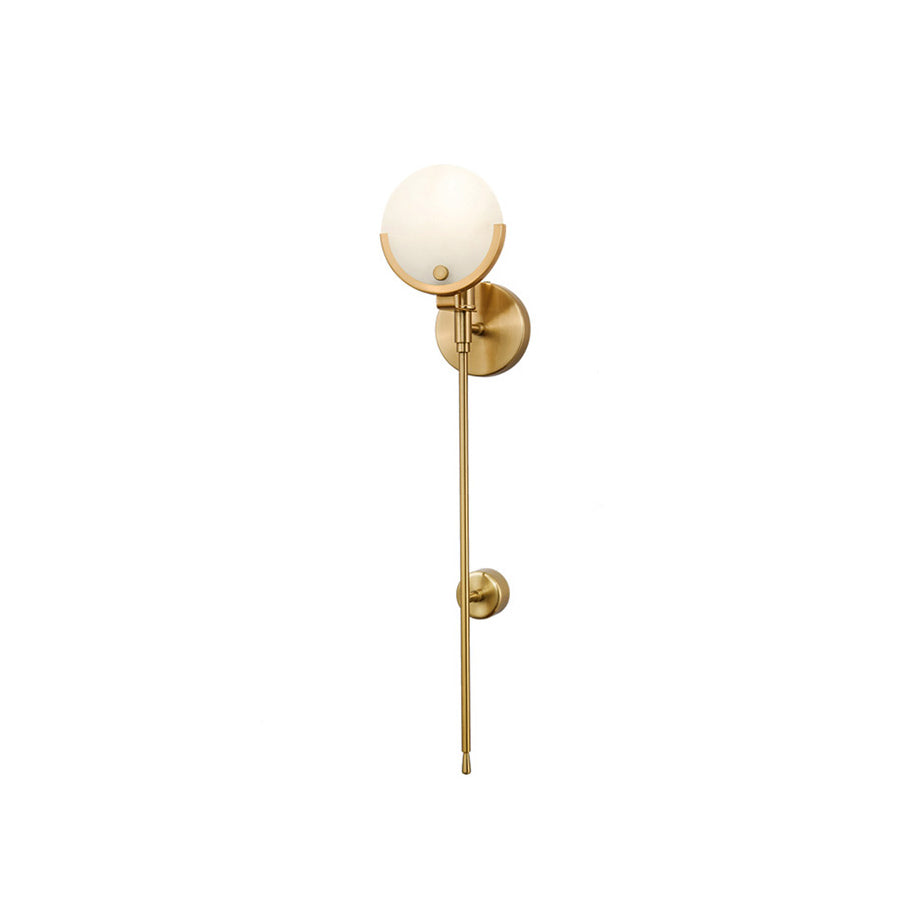 Ljomuvyo Modern Minimalist Brass Alabaster Sconce Wall Lamp