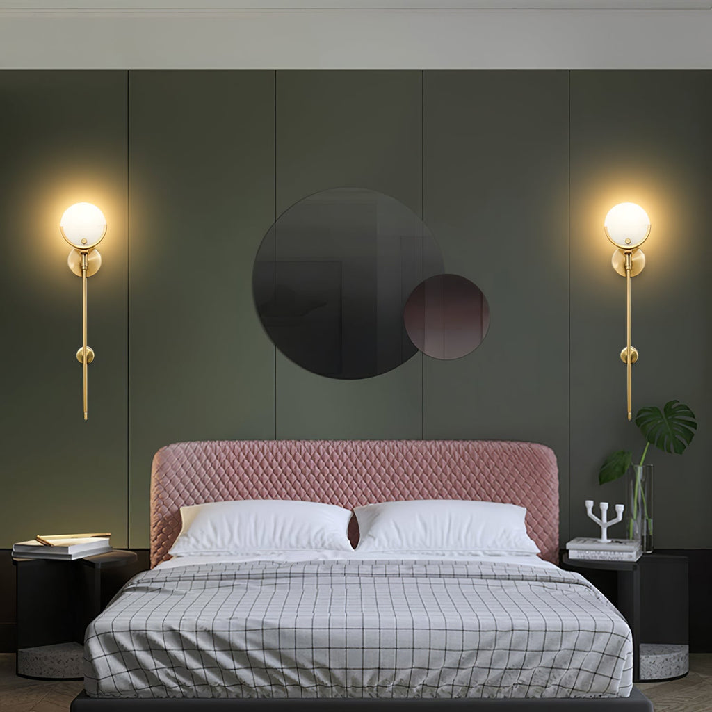 Ljomuvyo Modern Minimalist Brass Alabaster Sconce Wall Lamp
