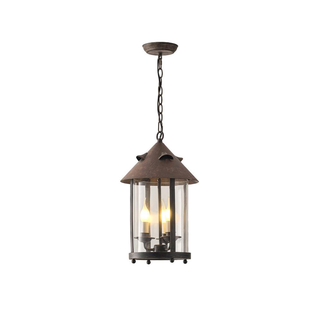 Tinduvyh Vintage Industrial Glass Lantern Pendant Lamp