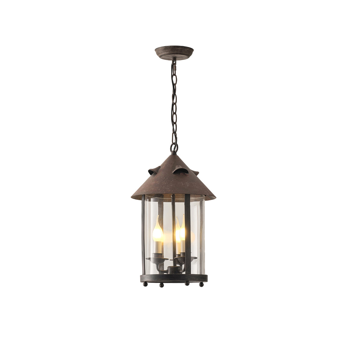 Tinduvyh Vintage Industrial Glass Lantern Pendant Lamp