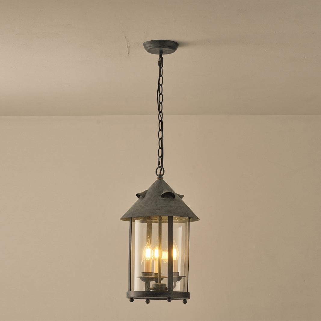 Tinduvyh Vintage Industrial Glass Lantern Pendant Lamp