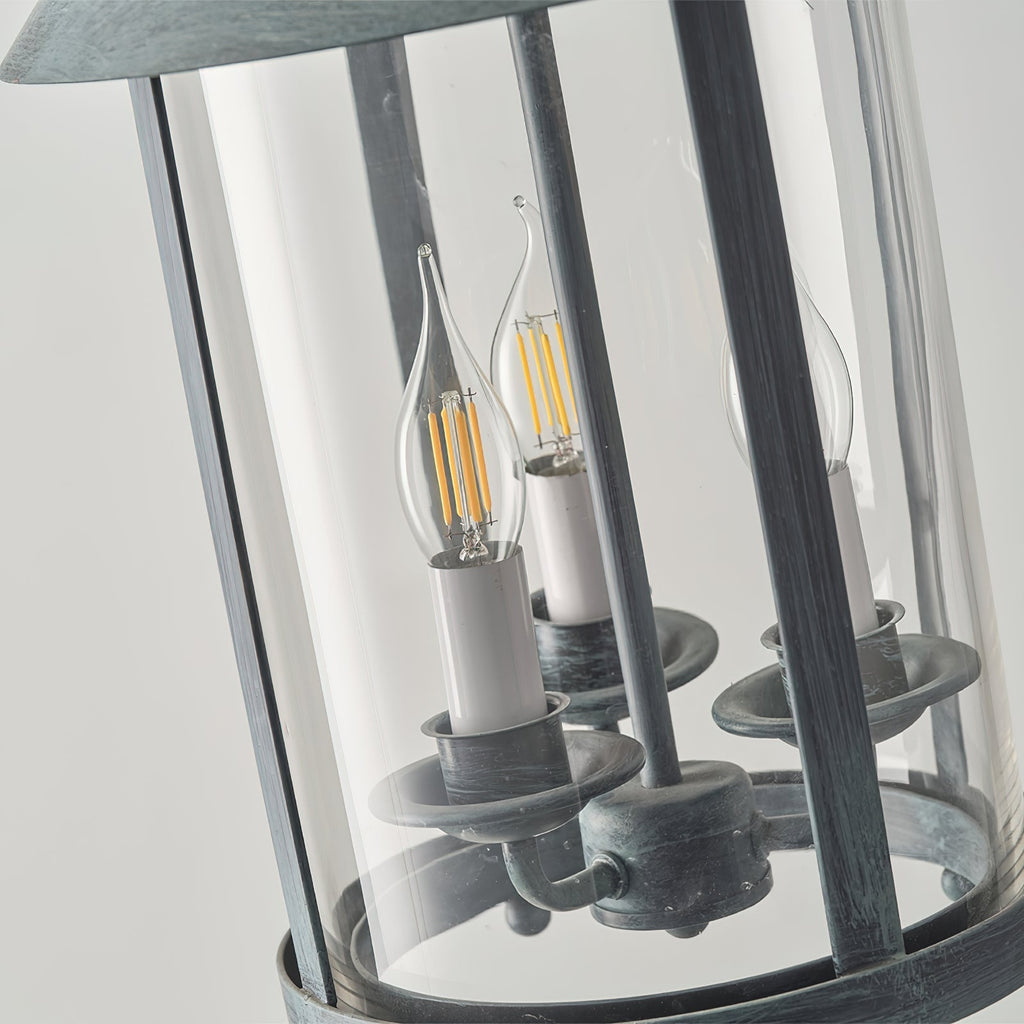 Tinduvyh Vintage Industrial Glass Lantern Pendant Lamp