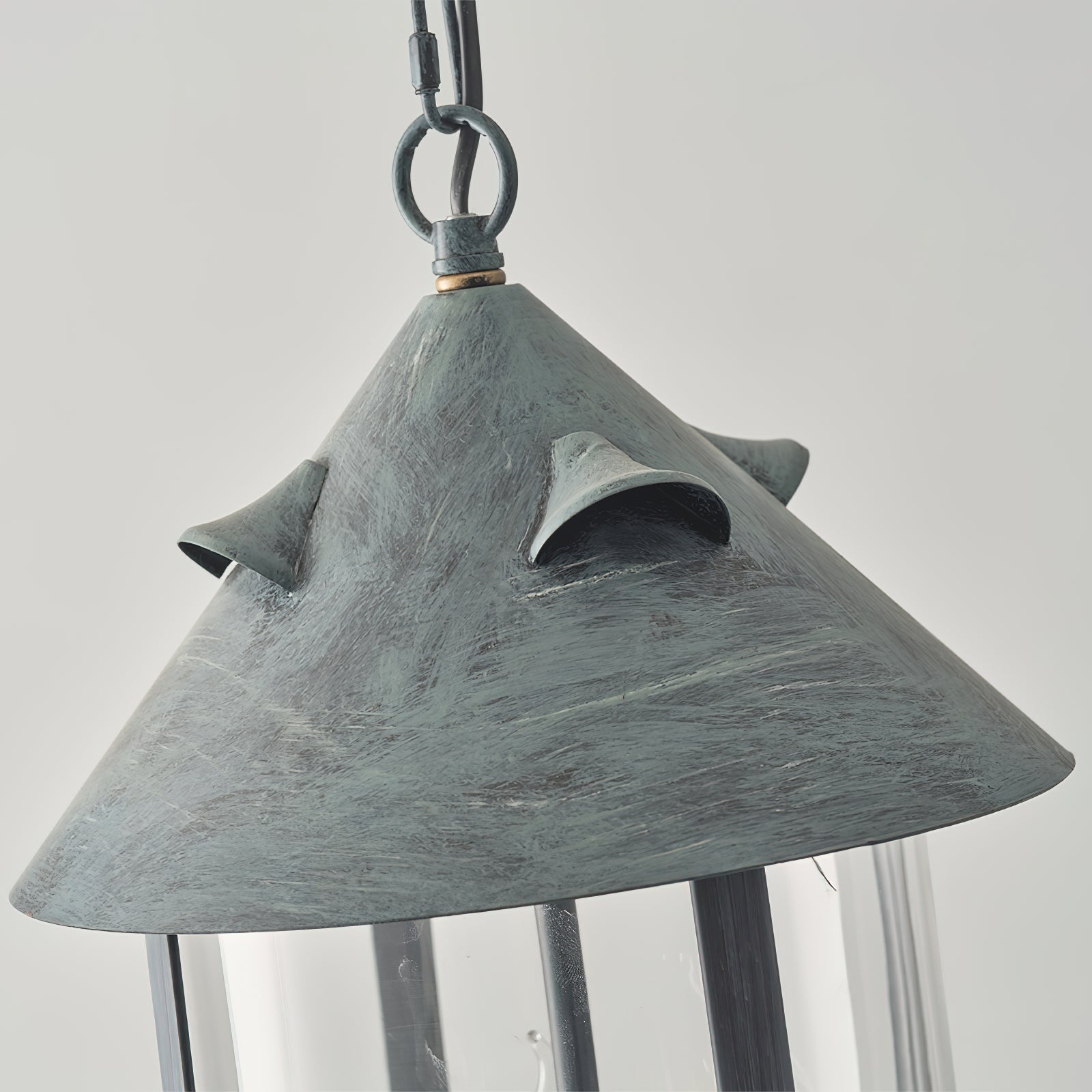 Tinduvyh Vintage Industrial Glass Lantern Pendant Lamp