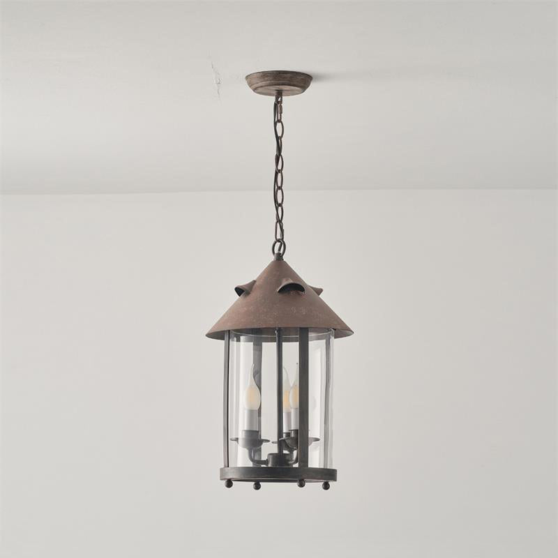 Tinduvyh Vintage Industrial Glass Lantern Pendant Lamp