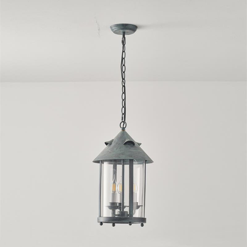 Tinduvyh Vintage Industrial Glass Lantern Pendant Lamp