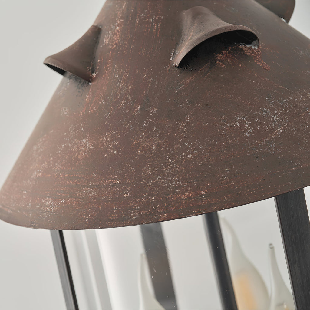 Tinduvyh Vintage Industrial Glass Lantern Pendant Lamp
