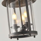 Tinduvyh Vintage Industrial Glass Lantern Pendant Lamp