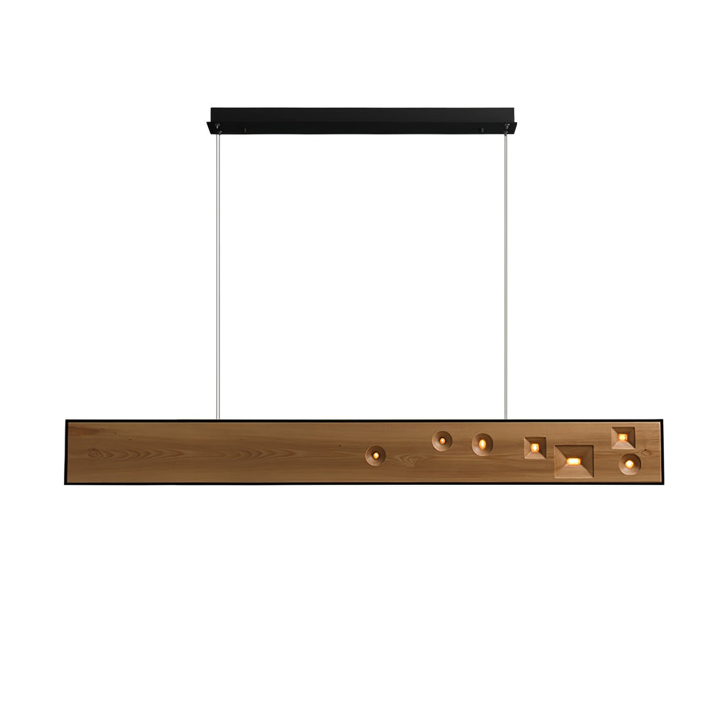 Lustra Pendant Light Wood Gemstone Linear LED