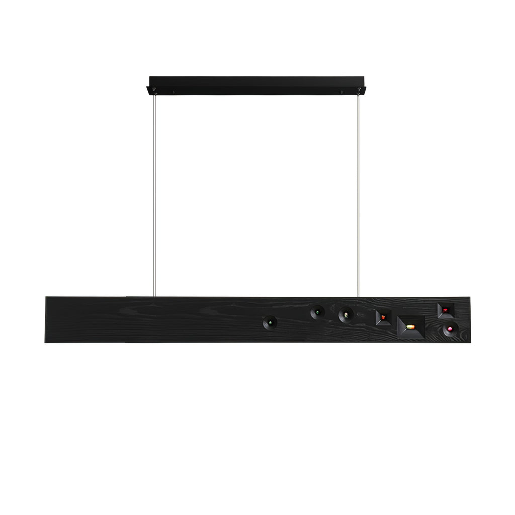 Lustra Pendant Light Wood Gemstone Linear LED
