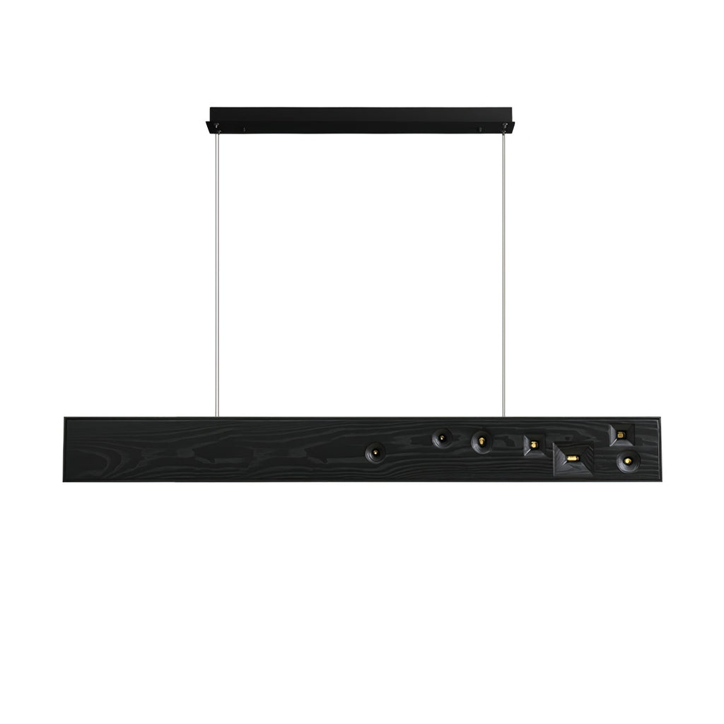 Lustra Pendant Light Wood Gemstone Linear LED