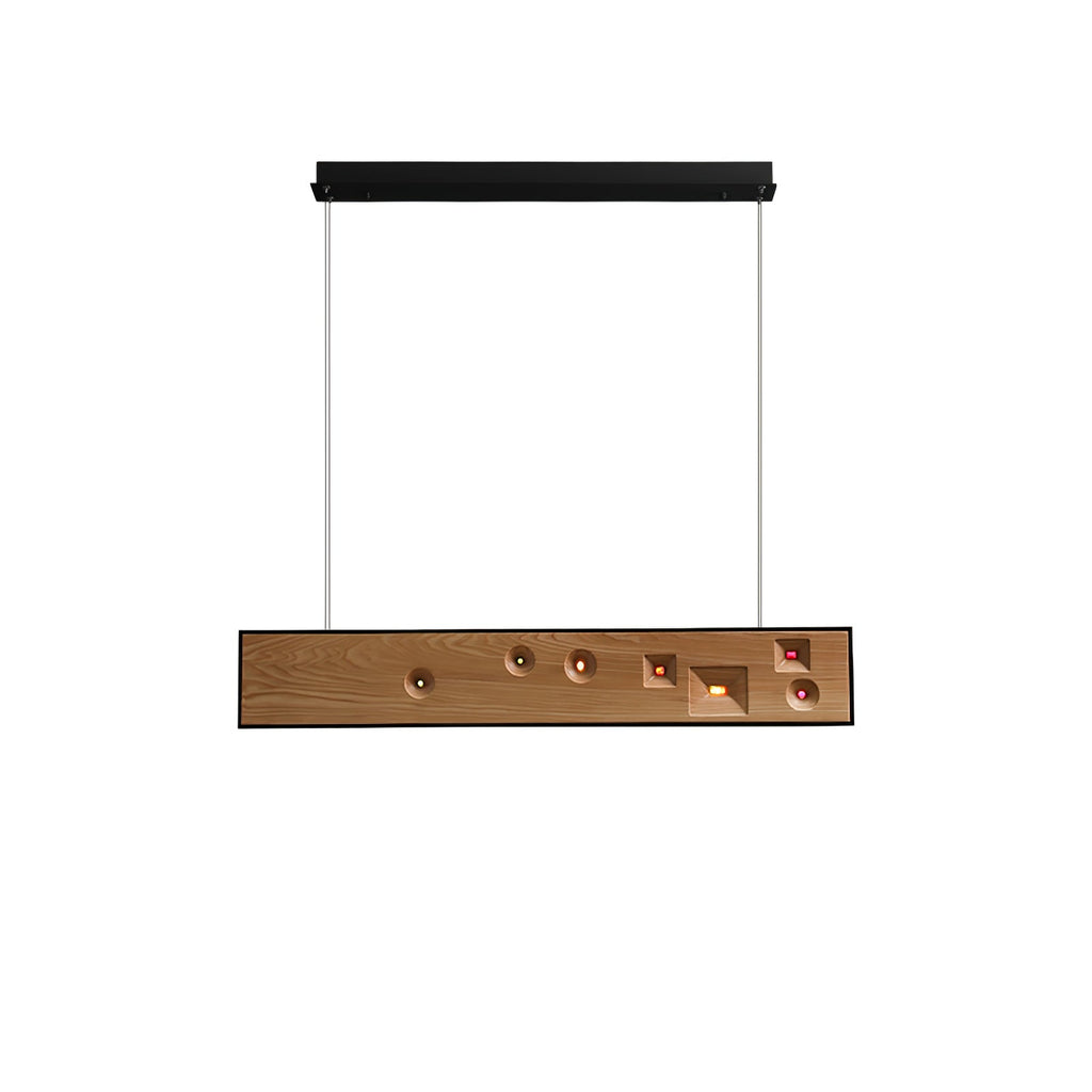 Lustra Pendant Light Wood Gemstone Linear LED