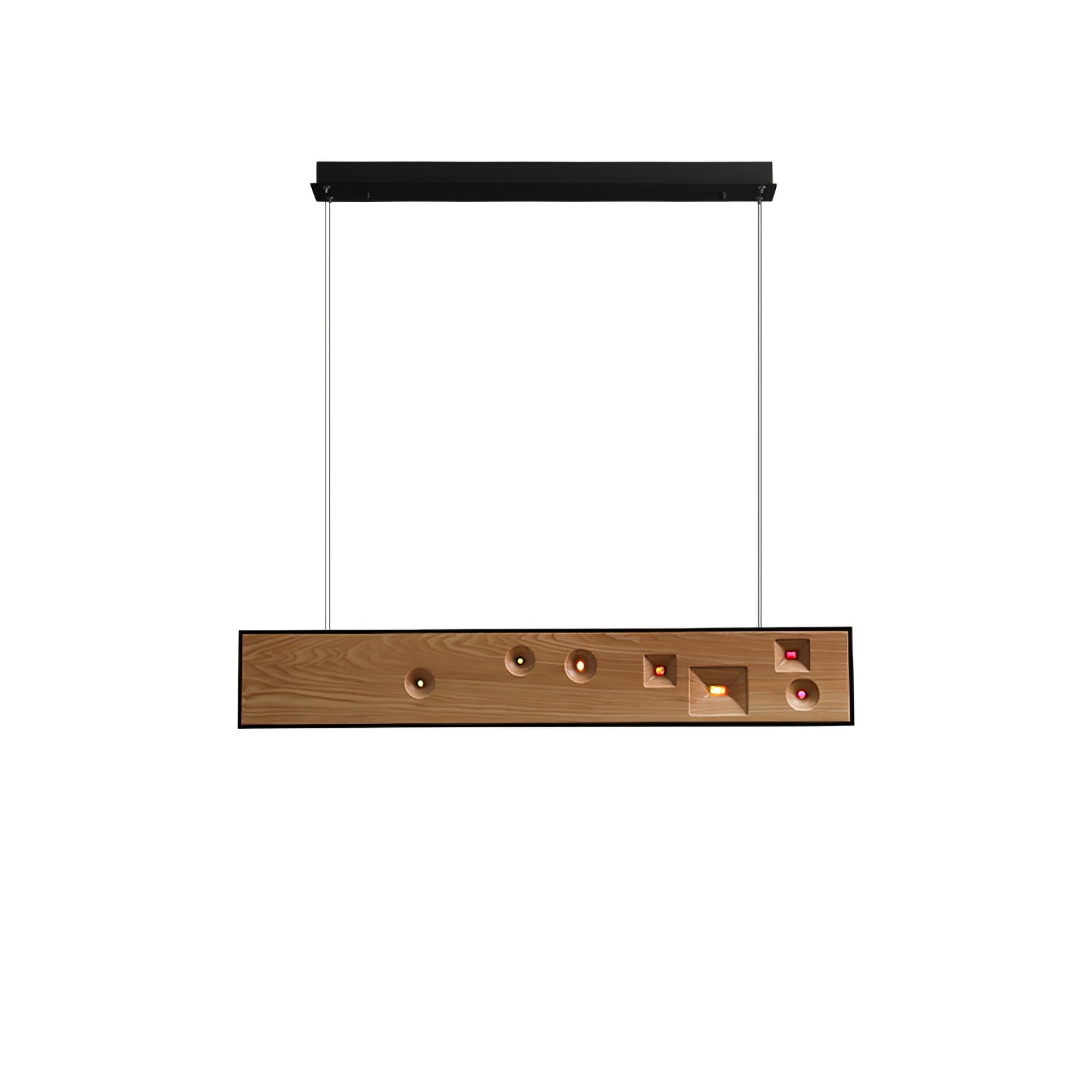 Lustra Pendant Light Wood Gemstone Linear LED