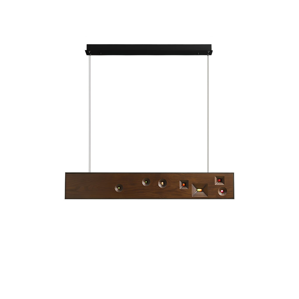 Lustra Pendant Light Wood Gemstone Linear LED