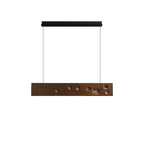Lustra Pendant Light Wood Gemstone Linear LED