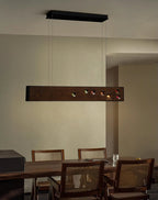 Lustra Pendant Light Wood Gemstone Linear LED
