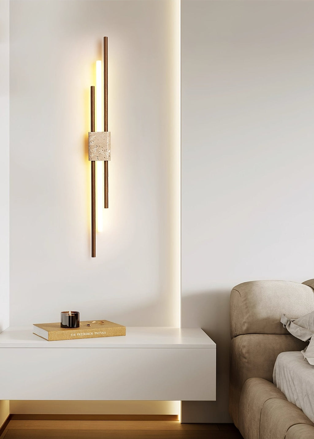 Axis Minimalist Travertine Wall Light