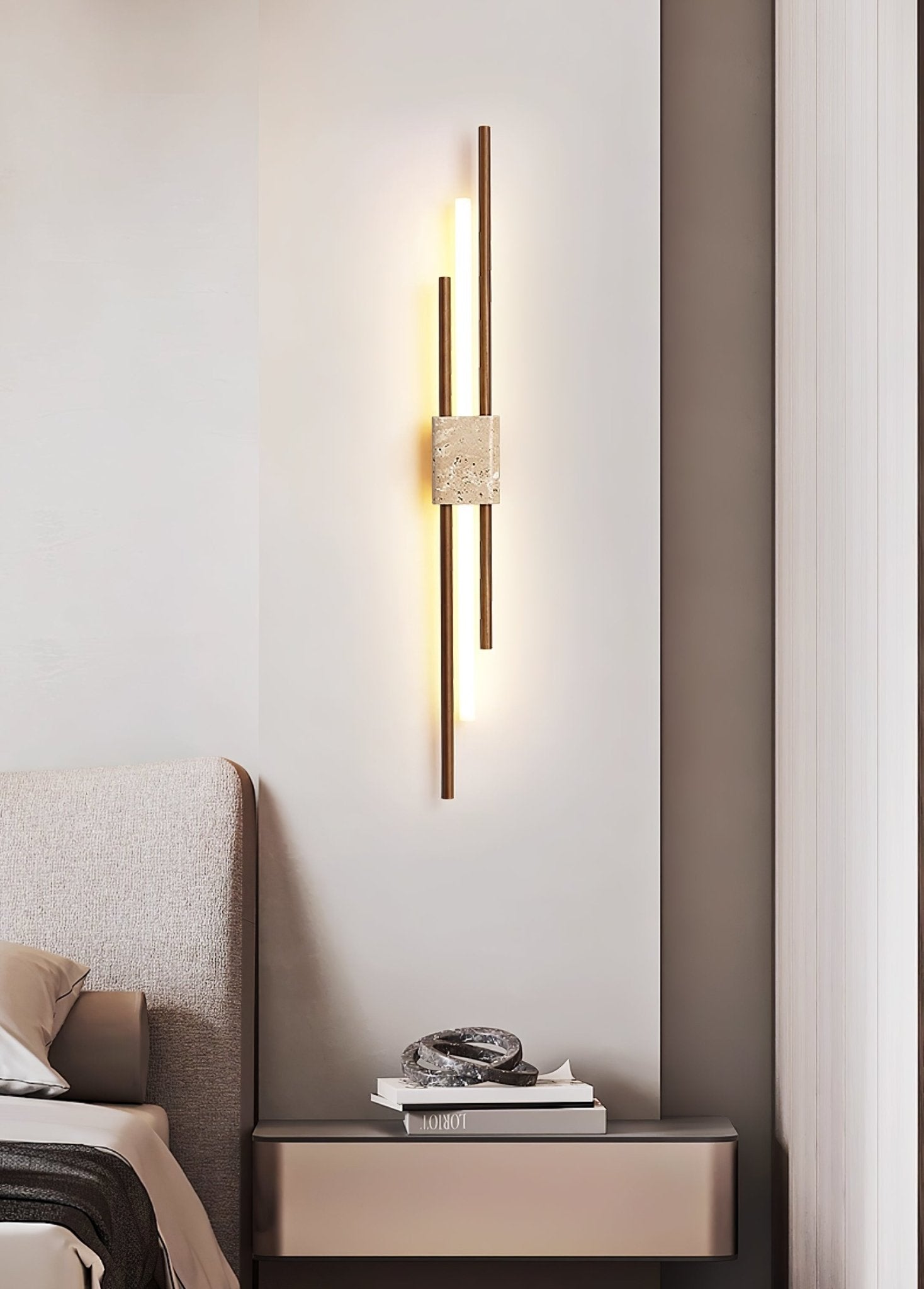 Axis Minimalist Travertine Wall Light