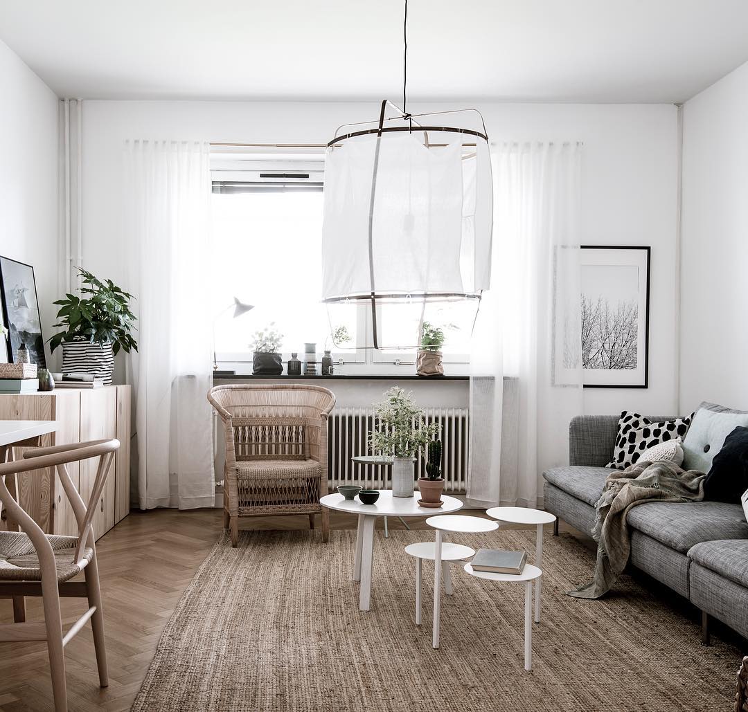 Lustra Pendant Lamp Bamboo Shade for Living Room