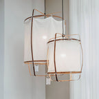 Lustra Pendant Lamp Bamboo Shade for Living Room