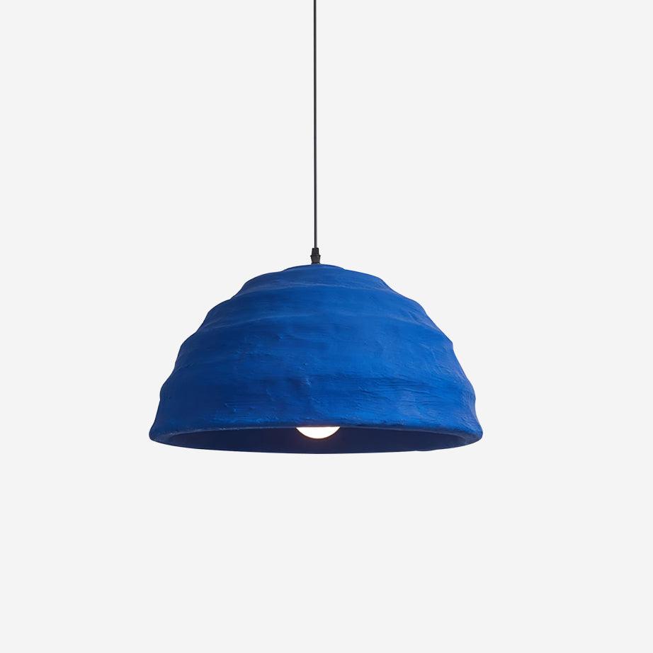 Pendant Lamp Polystyrene Dome Shade Blue Urban Industrial