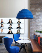 Pendant Lamp Polystyrene Dome Shade Blue Urban Industrial