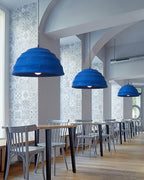 Pendant Lamp Polystyrene Dome Shade Blue Urban Industrial