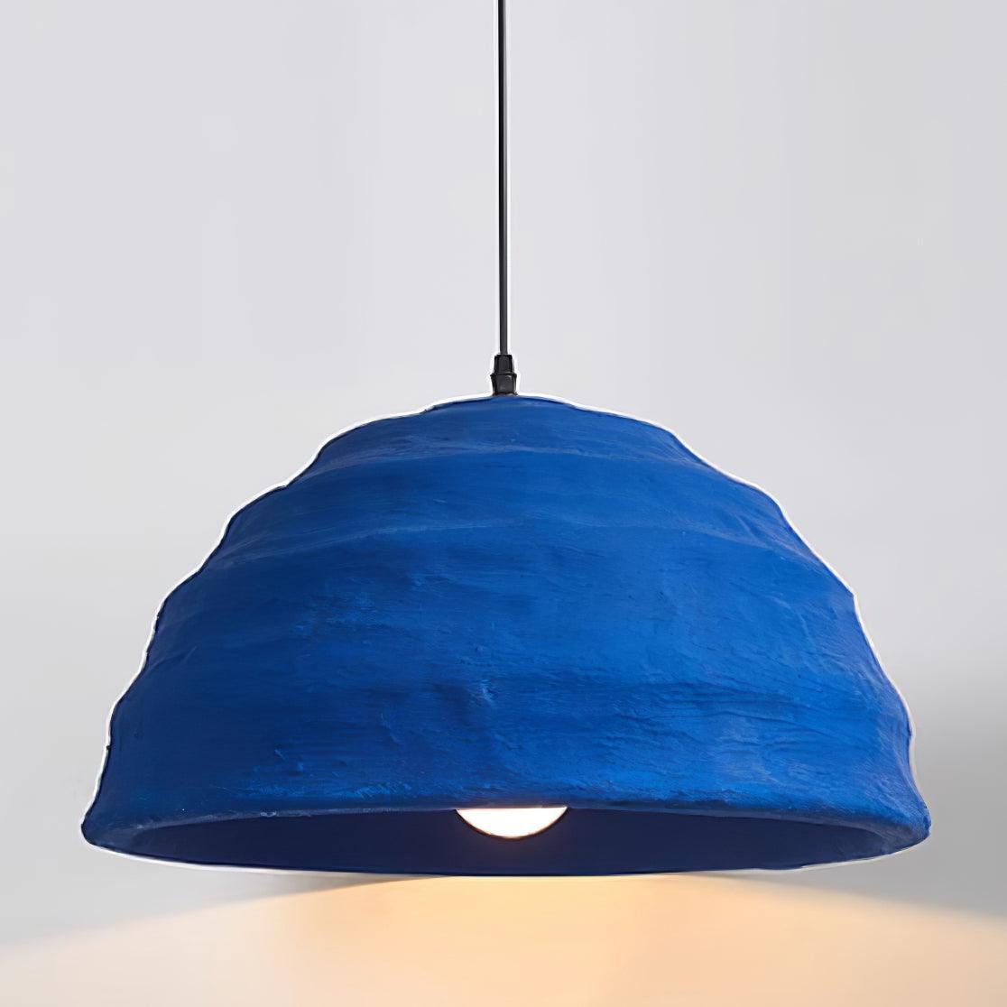 Pendant Lamp Polystyrene Dome Shade Blue Urban Industrial