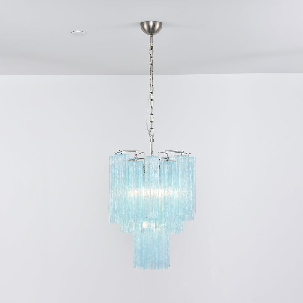 Aurora Chandelier Azzura Murano Glass Tube Coastal