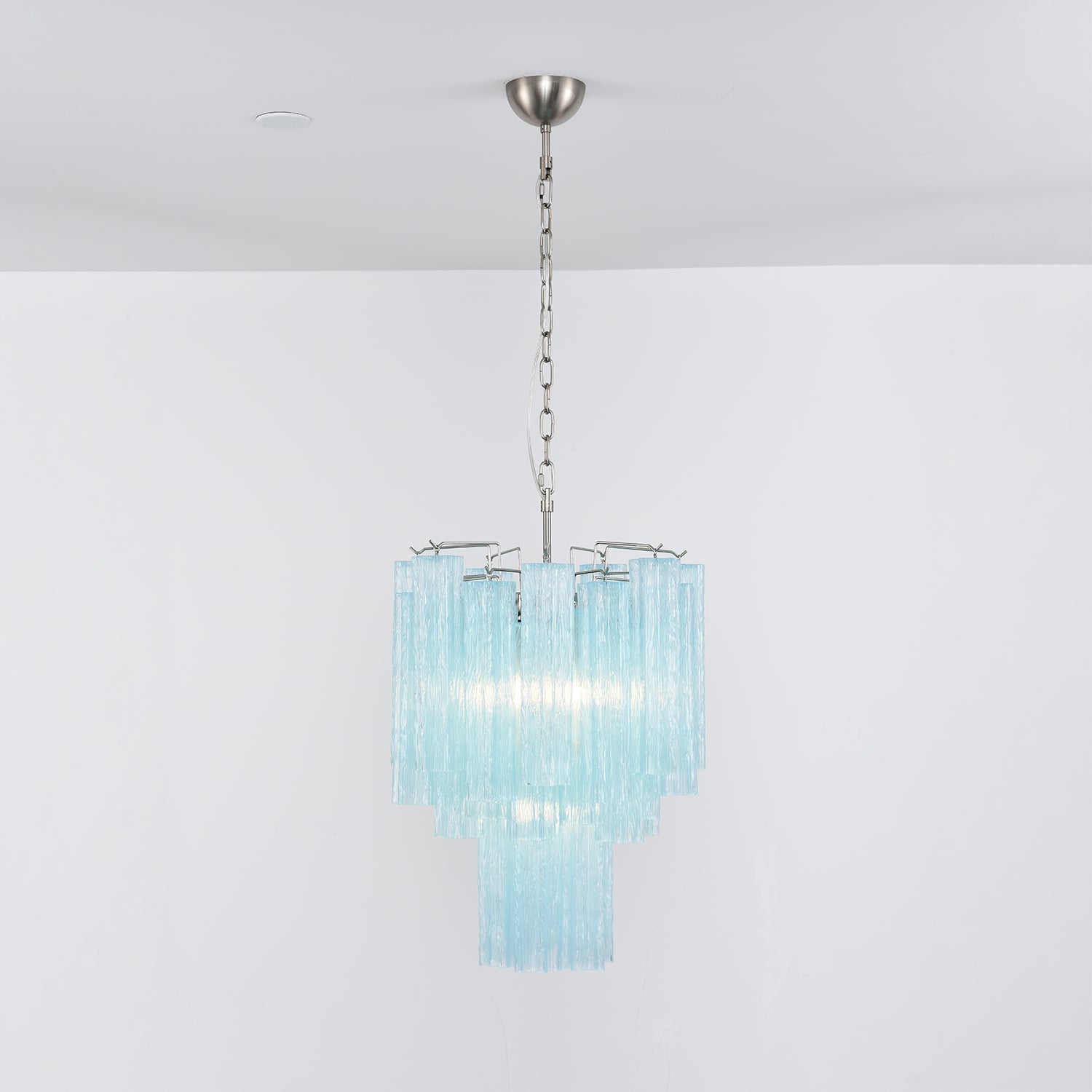 Aurora Chandelier Azzura Murano Glass Tube Coastal