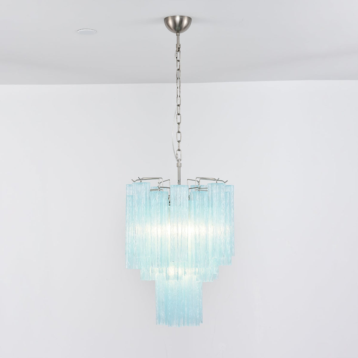 Aurora Chandelier Azzura Murano Glass Tube Coastal