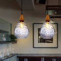 Avi Vintage Teardrop Pendant Light, Glass/Wood - Letslighting