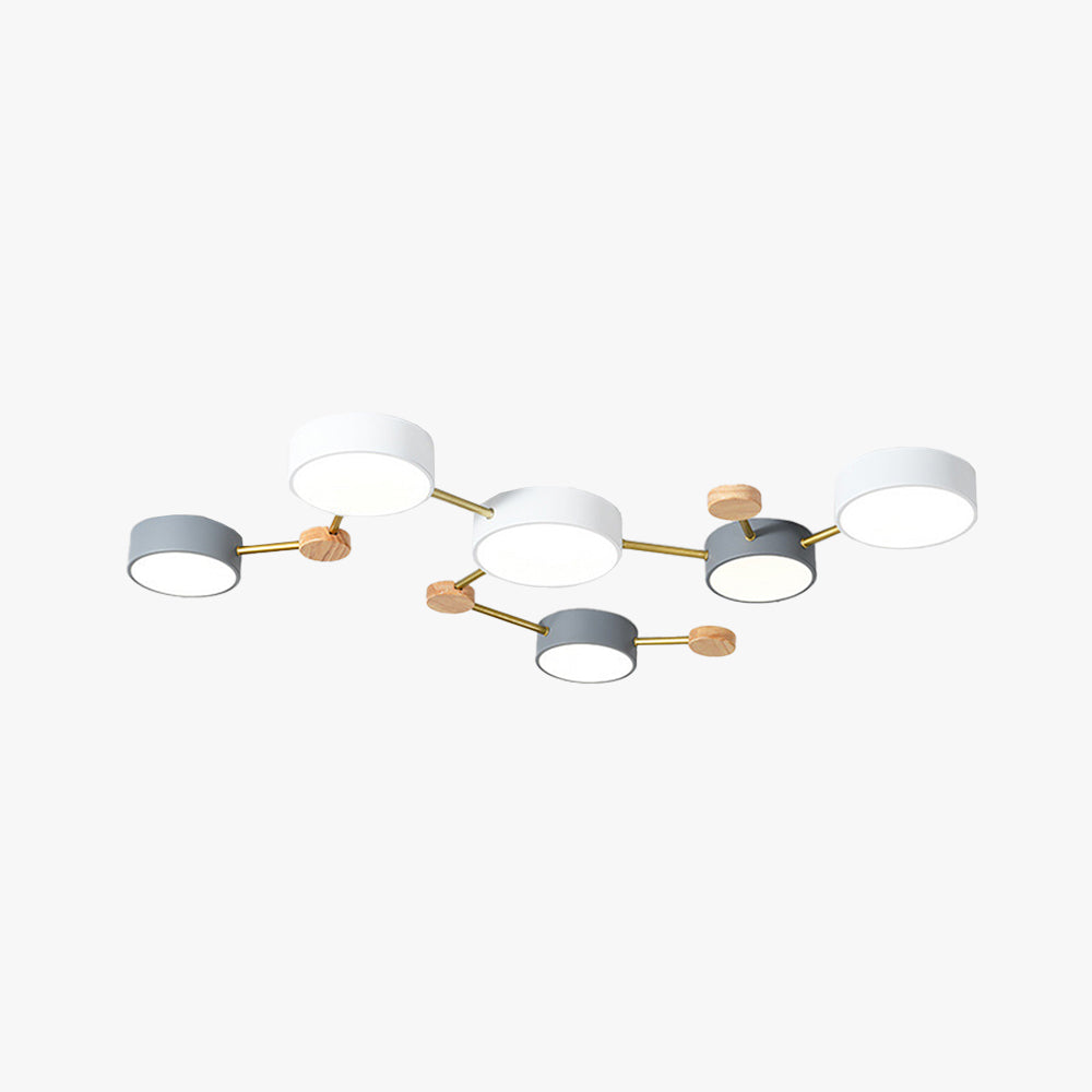 Arisha Modern LED Ceiling Light Acrylic Log Living Room Bedroom White Grey