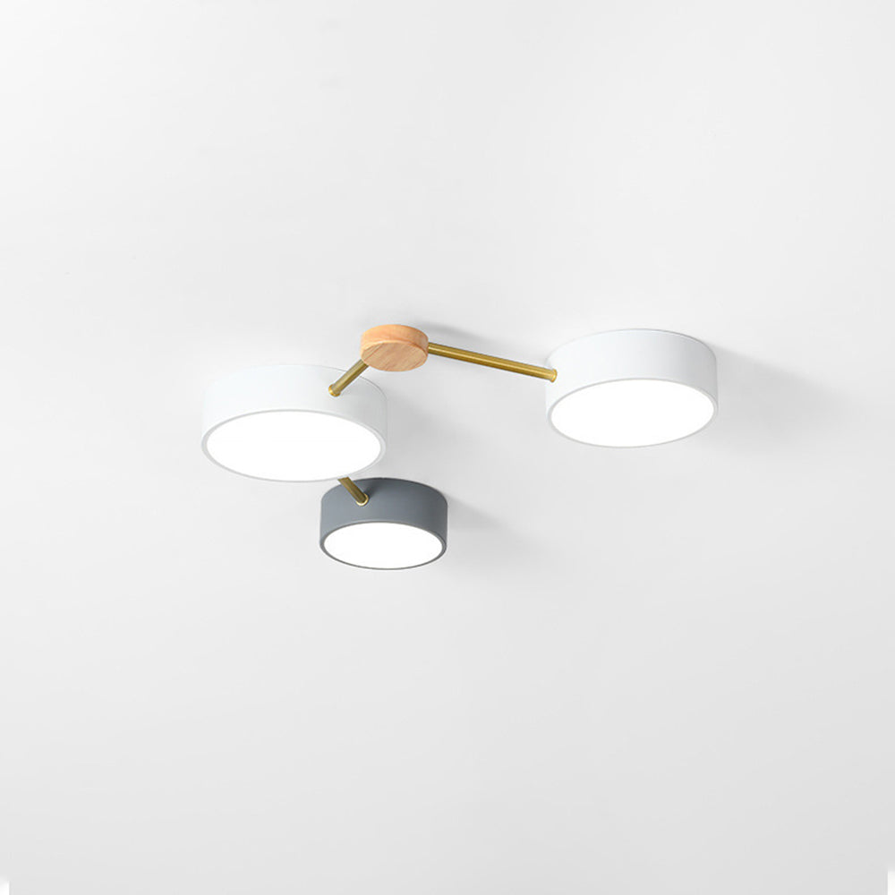 Arisha Modern LED Ceiling Light Acrylic Log Living Room Bedroom White Grey